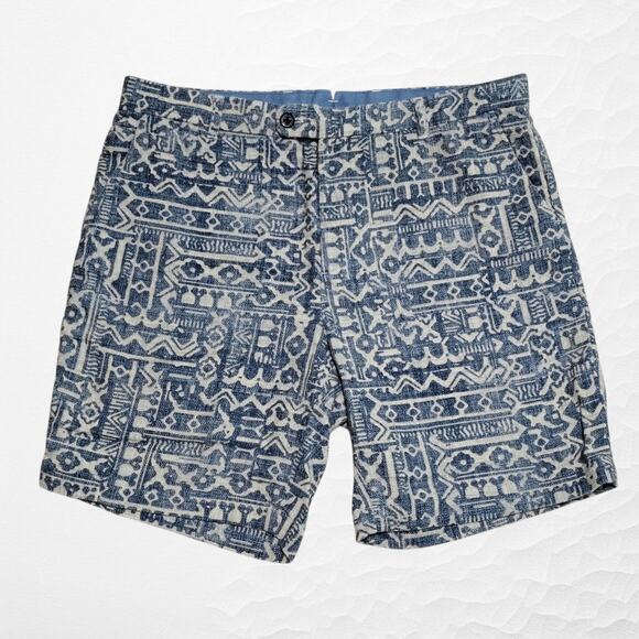Quaker Marine Supply Woven Chino Shorts 8" Mens 38 Cotton Linen Blend Worn Once - Picture 1 of 15